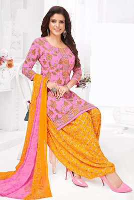 SIMPLYETHNIC Crepe Printed Kurta & Churidar Material
