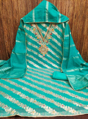 NIDHI'S FASHION Jacquard Embroidered Salwar Suit Material