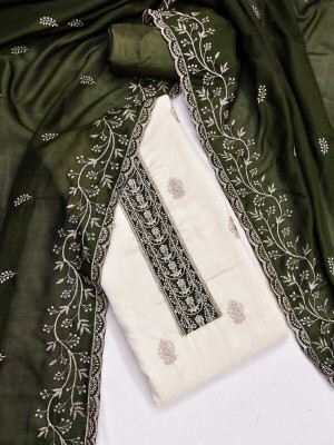 TNT Silk Blend Embroidered Salwar Suit Material