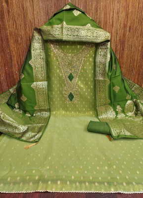 ANOKHISTYLE Pure Silk Embellished Salwar Suit Material