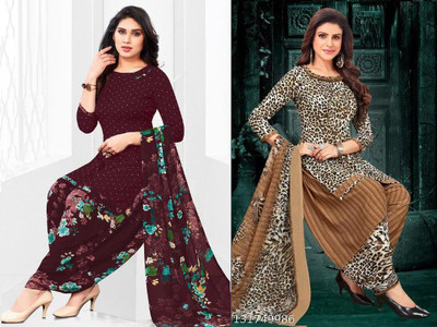 DUTT TEXTILE Crepe Printed Kurta & Patiyala Material