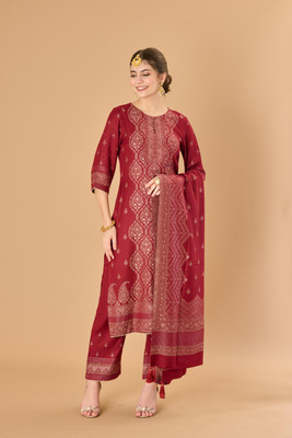 Safaa Acrylic Blend Self Design Salwar Suit Material