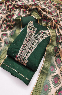 Tavas Chanderi Embroidered, Printed Salwar Suit Material