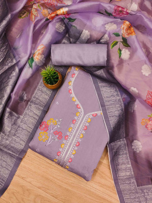 Kimisha Silk Blend Embroidered Salwar Suit Material