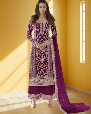 Dealbazaars Corporation Net/Lace Dyed, Embroidered, Embellished, Self Design Salwar Suit Material