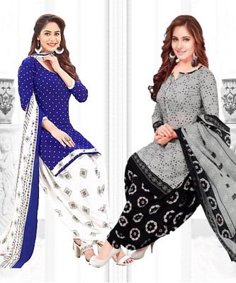 Caoimhe Crepe Solid, Printed Salwar Suit Material