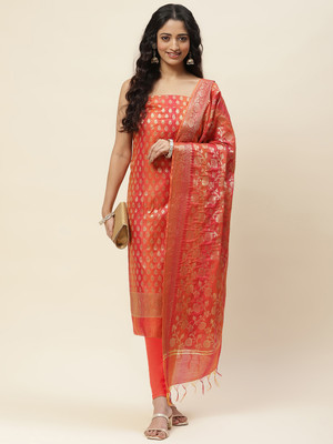 Meena Bazaar Chanderi Self Design Salwar Suit Material