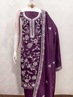 NF FAB Art Silk Printed Salwar Suit Material