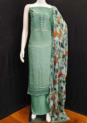 rang rani textiles Chanderi Embroidered Salwar Suit Material