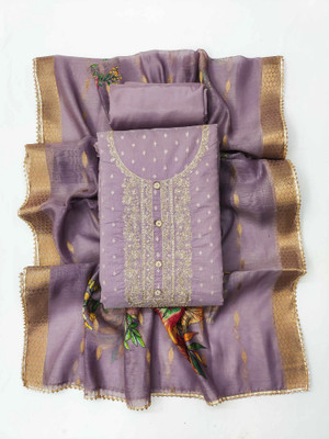 Tavas Chanderi Embroidered Salwar Suit Material