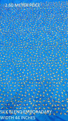SATKAAR FASHIONS Silk Blend Embroidered Multipurpose Running Fabric