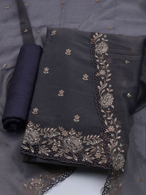 Meena Bazaar Art Silk Embroidered Salwar Suit Material