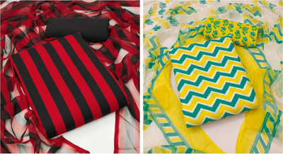 Kashvi Crepe Printed, Striped Salwar Suit Material