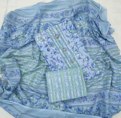 FAB JUNCTION Pure Cotton Printed Kurta & Churidar Material