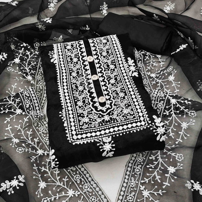 Divastri Organza Embroidered Salwar Suit Material