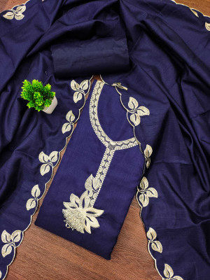 Fasdest Cotton Silk Embroidered Salwar Suit Material