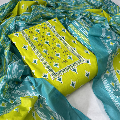 krishna boutique Pure Cotton Printed Salwar Suit Material