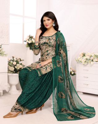 YASHIKA Crepe Floral Print Salwar Suit Material