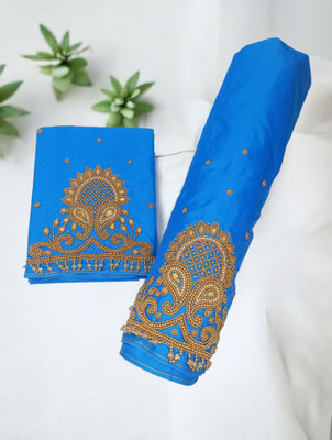 SM FASHION Silk Blend Embroidered Blouse Material