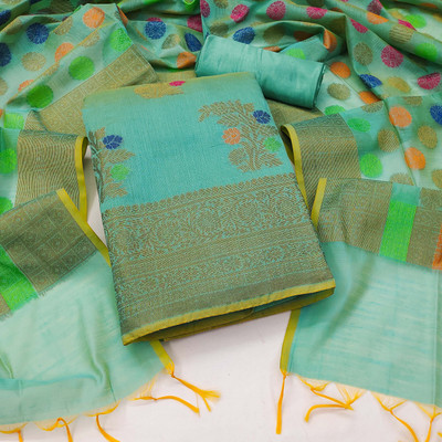 Blissta Silk Blend Floral Print Salwar Suit Material