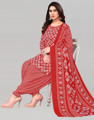Samah Polycotton Polka Print, Checkered, Floral Print, Embellished, Printed, Paisley, Geometric Print Salwar Suit Material