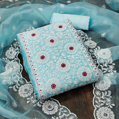 Kimisha Organza Embroidered Salwar Suit Material