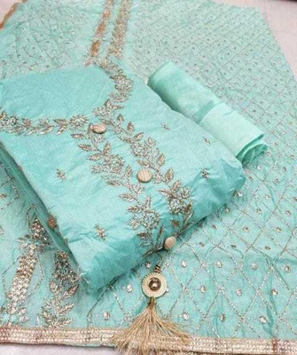 PandadiSaree Chanderi Embroidered Salwar Suit Material