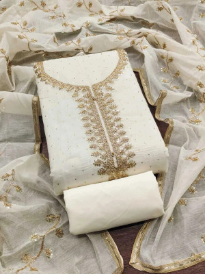 Heenari Chanderi Embroidered Salwar Suit Material