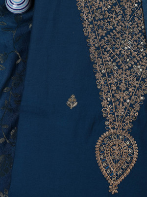 Meena Bazaar Chanderi Embroidered Salwar Suit Material