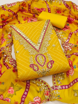 Divastri Chanderi Embroidered, Printed Salwar Suit Material