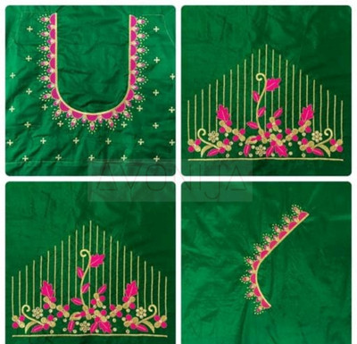 AYONIJA Cotton Silk Solid, Embroidered Blouse Material
