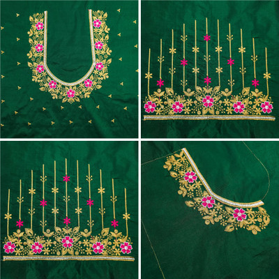 RAJVILASH Art Silk Embroidered Blouse Material