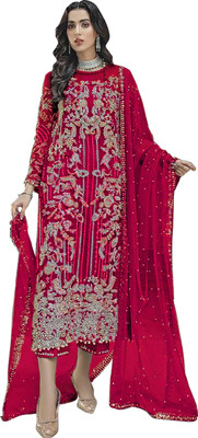 Uday art Net/Lace Embroidered Salwar Suit Material