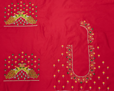 KASHTBHANJAN Pure Silk Embroidered Blouse Material