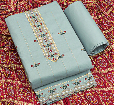 citylook Cotton Blend Embroidered Salwar Suit Material