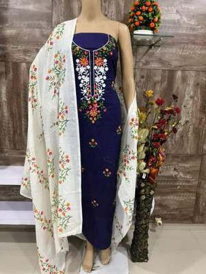 PUNRASAR TEXTILE Cotton Blend Floral Print Salwar Suit Material