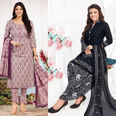 SEWDHAGA Crepe Printed Kurta & Patiyala Material