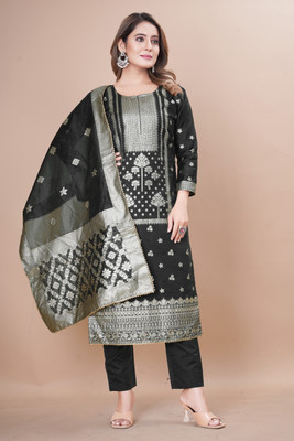 SARVAH Art Silk Self Design Salwar Suit Material
