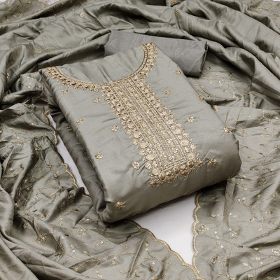 BRJ NX Art Silk Embroidered Salwar Suit Material