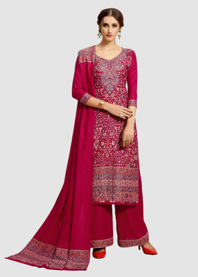Safaa Acrylic Blend Self Design Kurta & Palazzo Material
