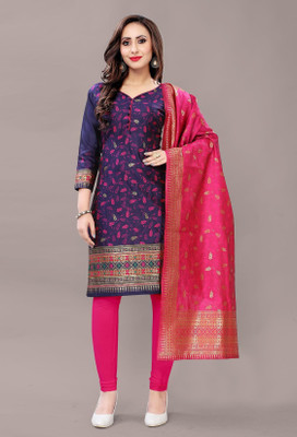 Krishiva Hub Jacquard Self Design Salwar Suit Material
