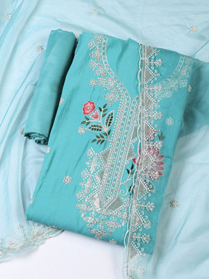Meena Bazaar Chanderi Printed Salwar Suit Material