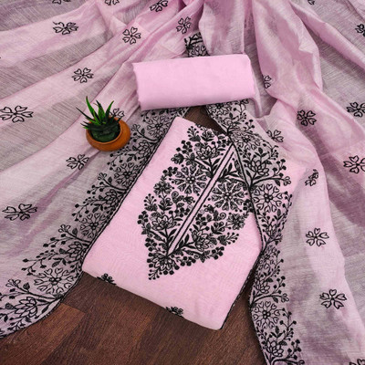 Peachmode Chanderi Embroidered Salwar Suit Material