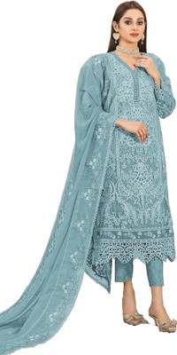 Uday art Net/Lace Embroidered Salwar Suit Material