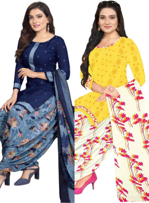 Threads Cotton Blend Printed Salwar Suit Material