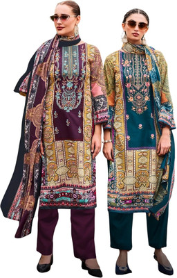 ZingMe Cotton Silk Embroidered Salwar Suit Material