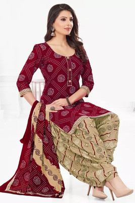 HouseOfCommon Crepe Printed Kurta & Patiyala Material