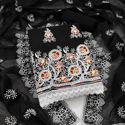 Peachmode Chanderi Embroidered Salwar Suit Material