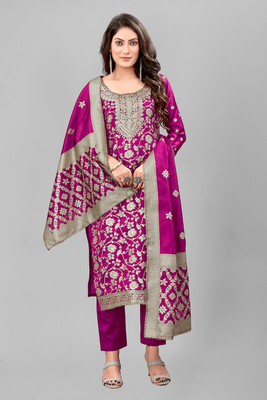 SHREE HARI FAB Art Silk Self Design Kurta & Churidar Material
