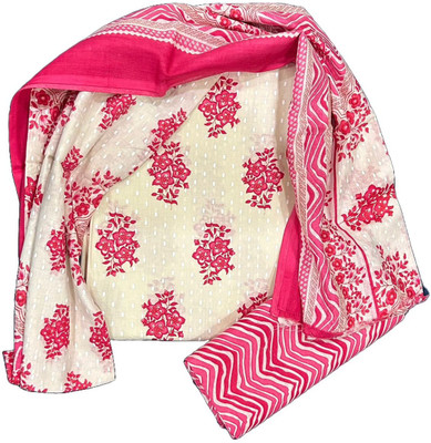 Zebaoverlay Cotton Blend Floral Print Salwar Suit Material